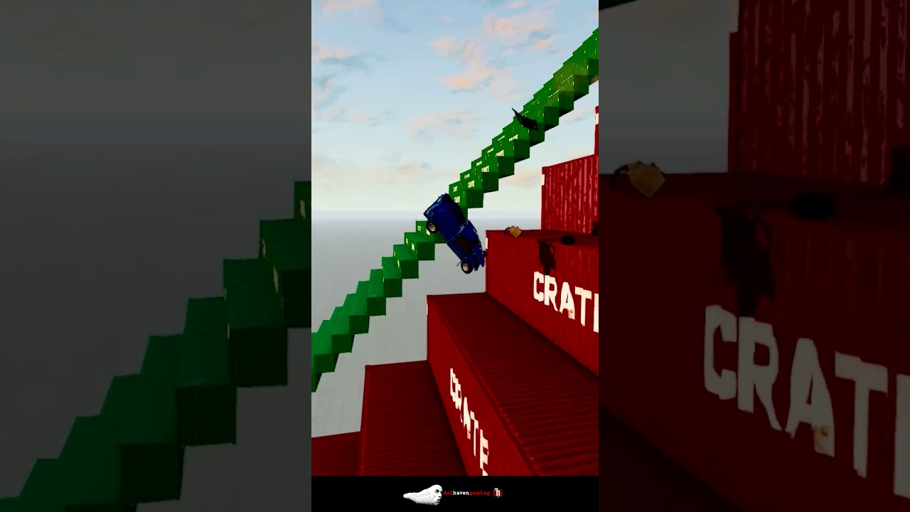 Truck falls down