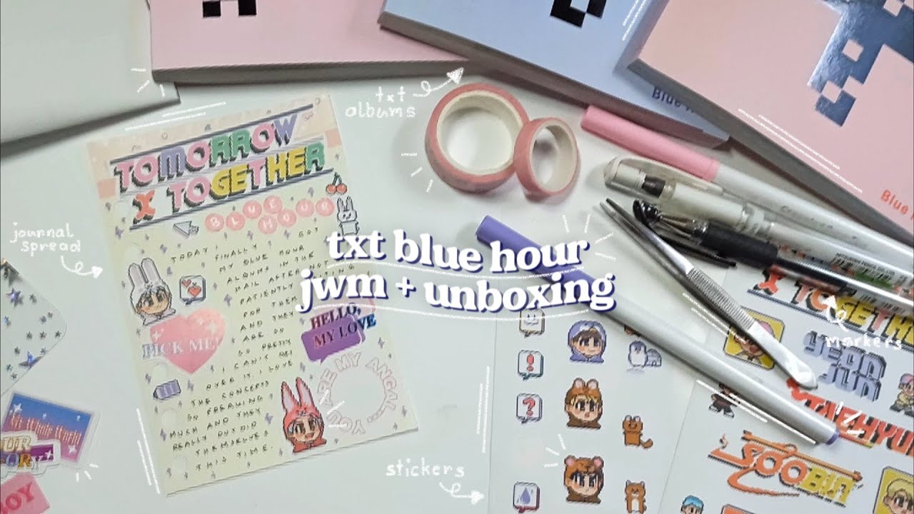 txt blue hour // unboxing + journal with me 🎠🎡