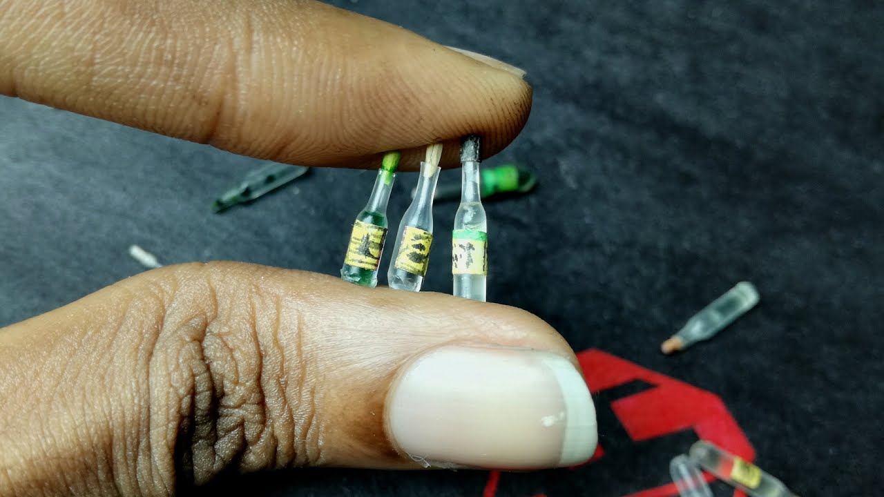 DIY How to Make Tiny Miniature Bottles.