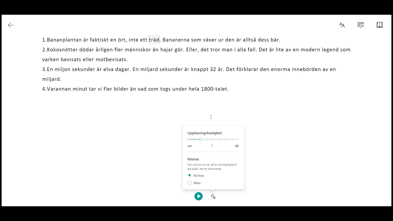 Instruktionsvideo 4 om Office 365: Avancerad läsare