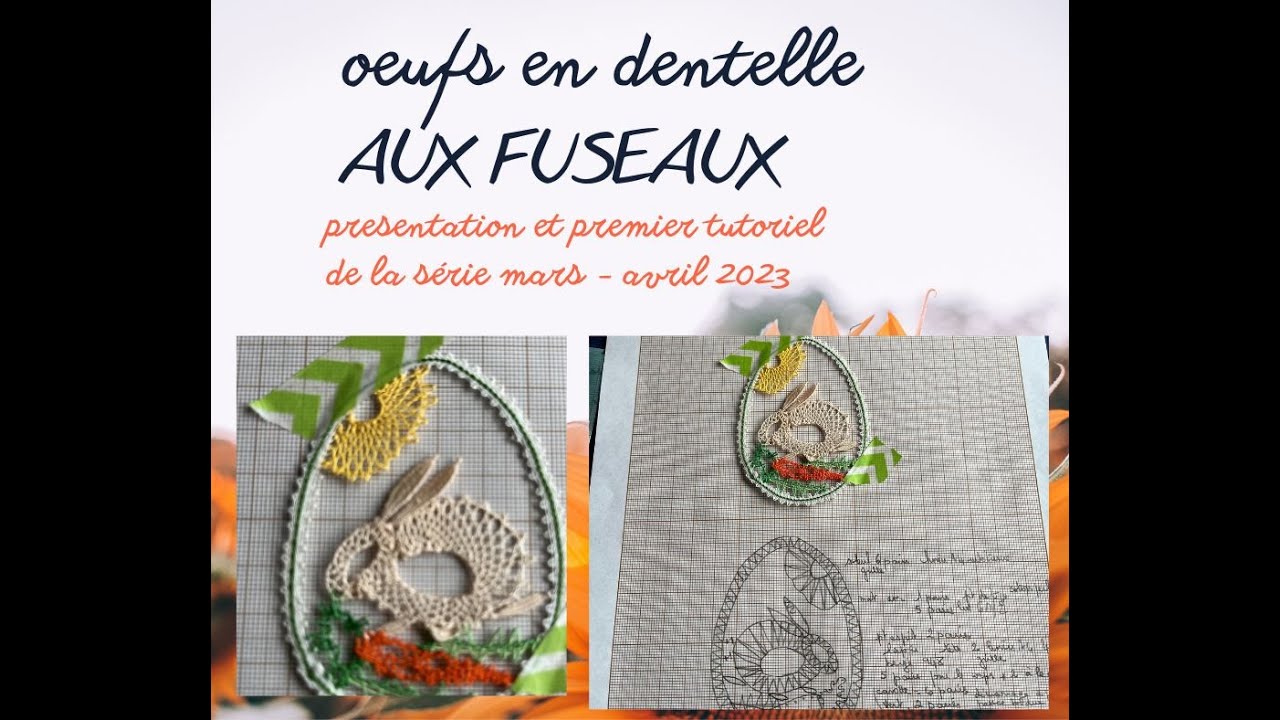 Présentation des modèles des oeufs en dentelle aux fuseaux - mars et avril 2023 et premier tuto