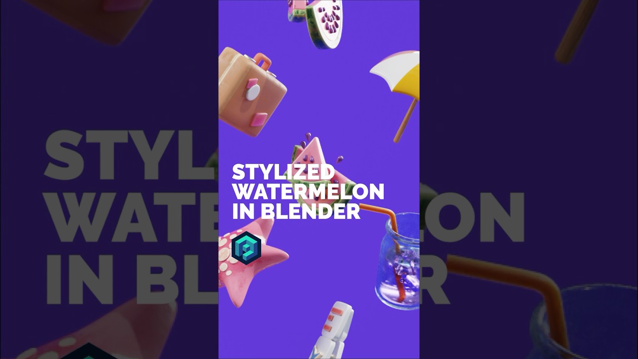 Modeling a simple watermelon icon in Blender
