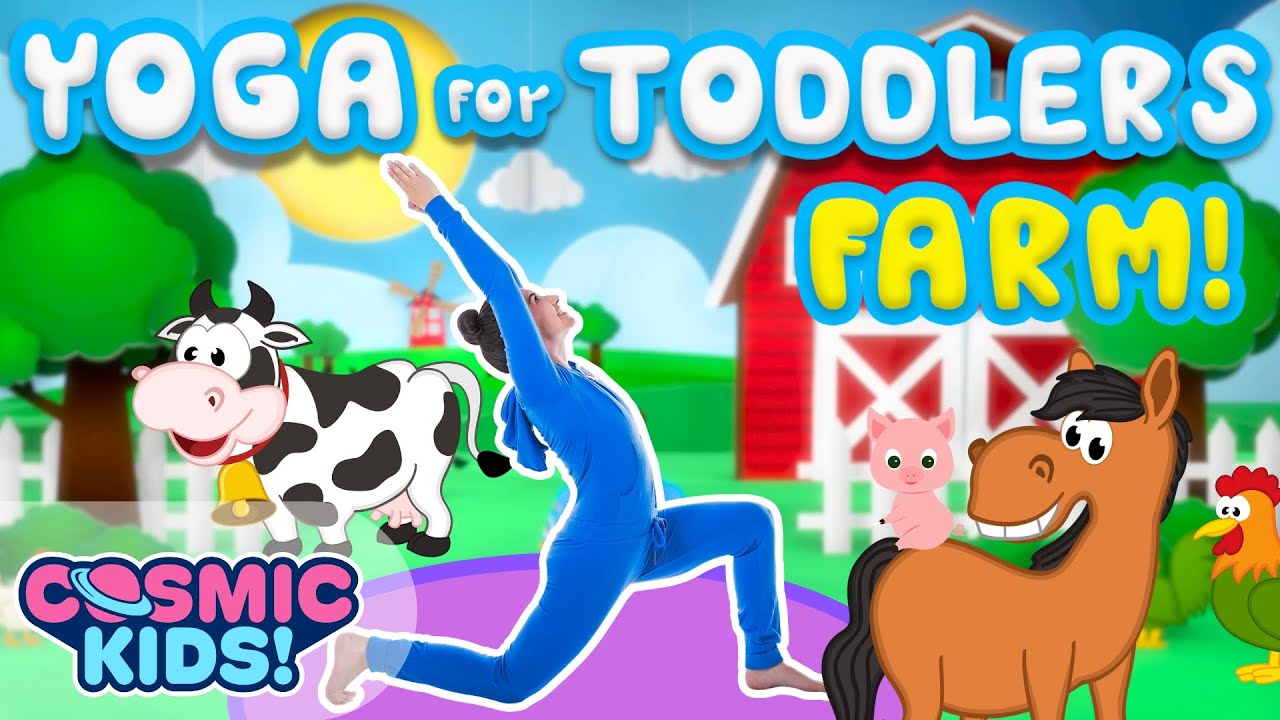 На Ферме 🐷🐮🐔 | Йога для малышей | Время йоги! - Космические Дети