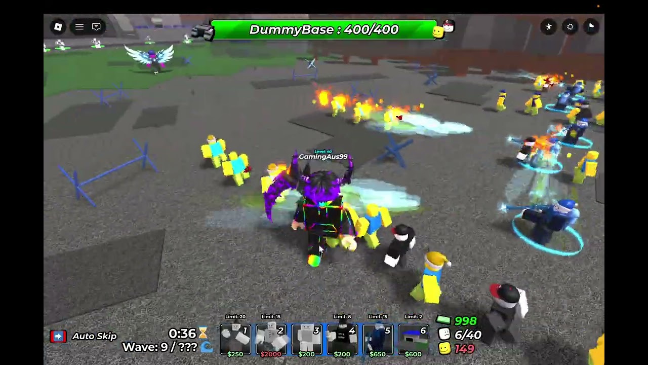 Playing endless mode in dummy defence