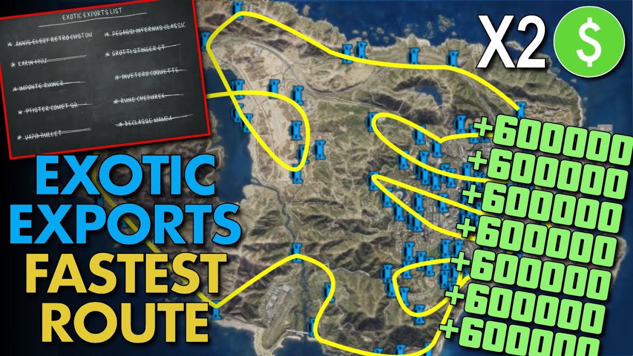 Exotic Exports САМЫЙ БЫСТРЫЙ СПОСОБ собрать ВСЕ 10 | Двойные деньги (600 000 долларов в день!)