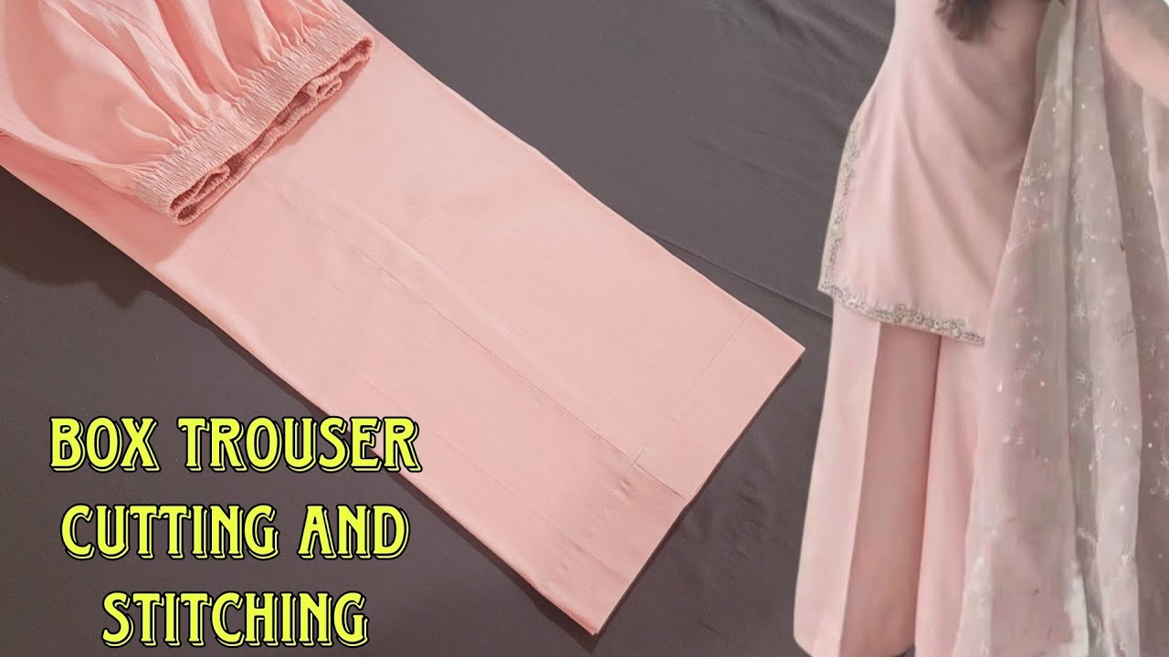 DIY Wide Leg Pants | Easy Box Trouser Cutting & Sewing Tutorial with Elastic Waist