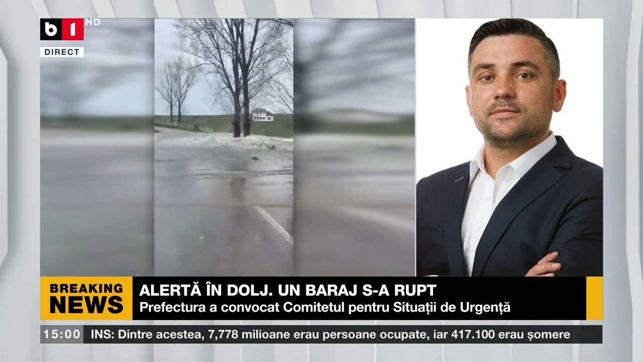 ALERTĂ &Icirc;N DOLJ. UN BARAJ S-A RUPT_Știri B1_17 martie 2023