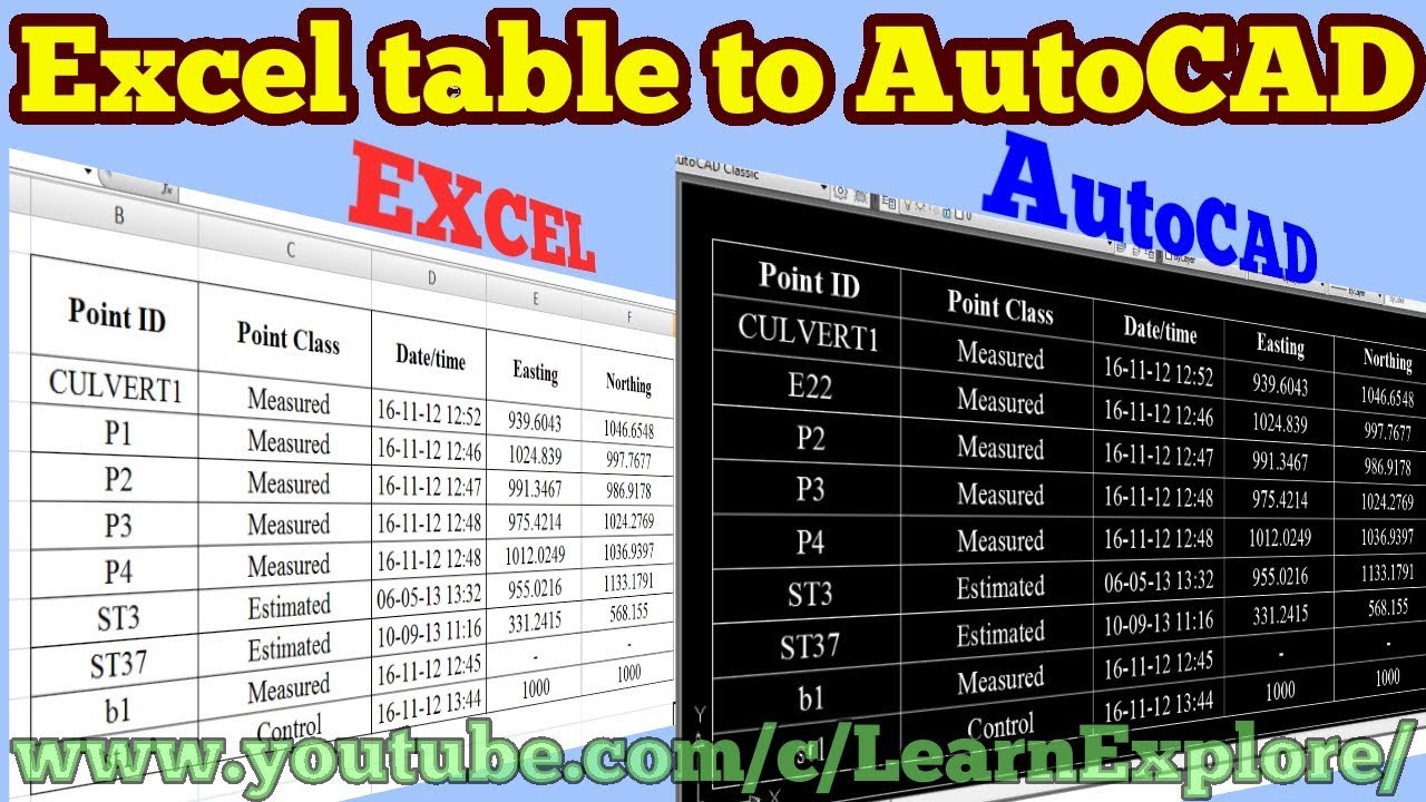 Как вставить таблицу Excel в AutoCAD //Data Link//Excel//AutoCAD