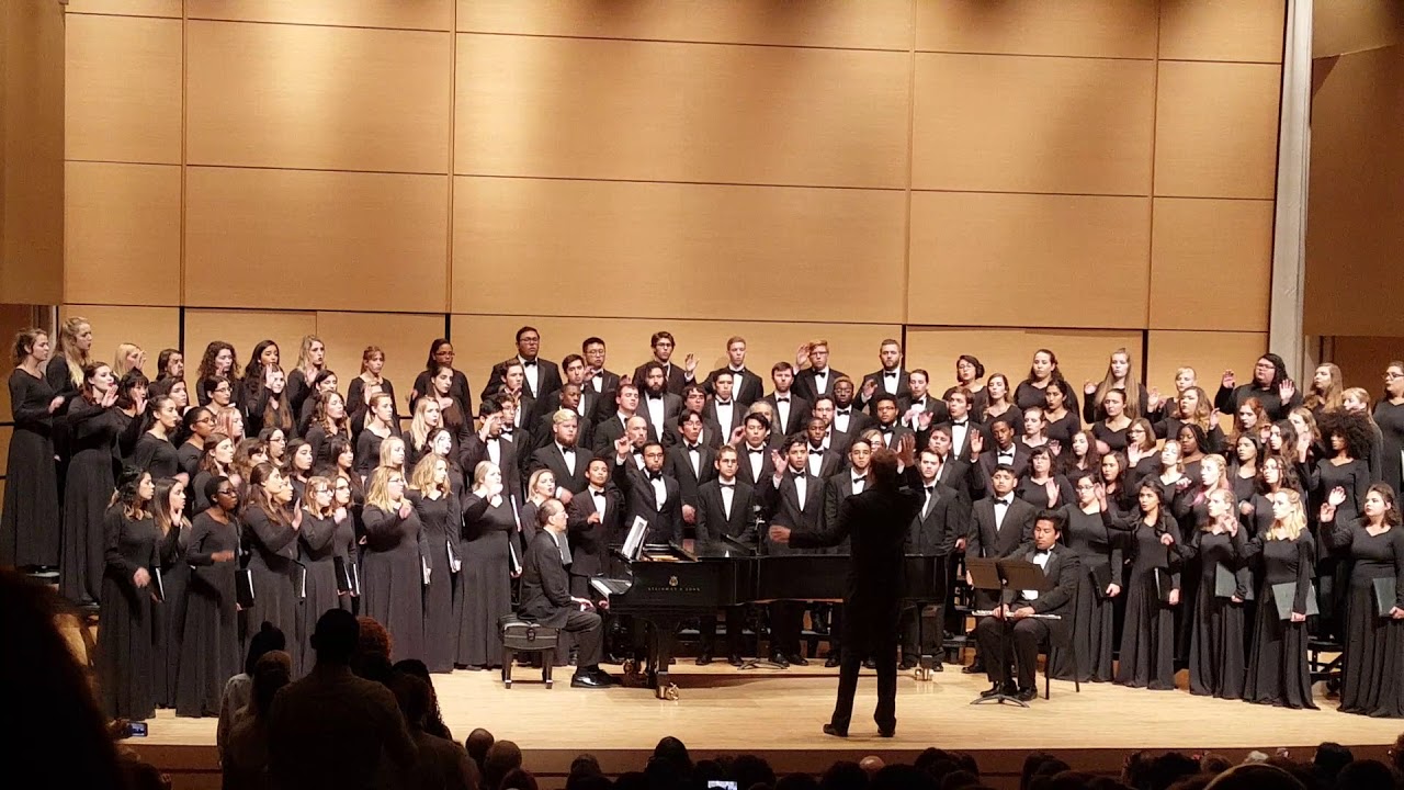 Texas State University Choirs singing, 