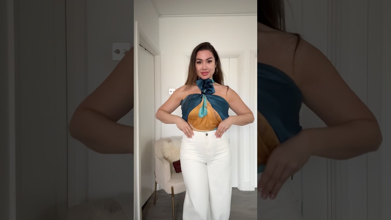 Jak nosić apaszkę satynową 🤩 Fashionhacks #szorty linki  