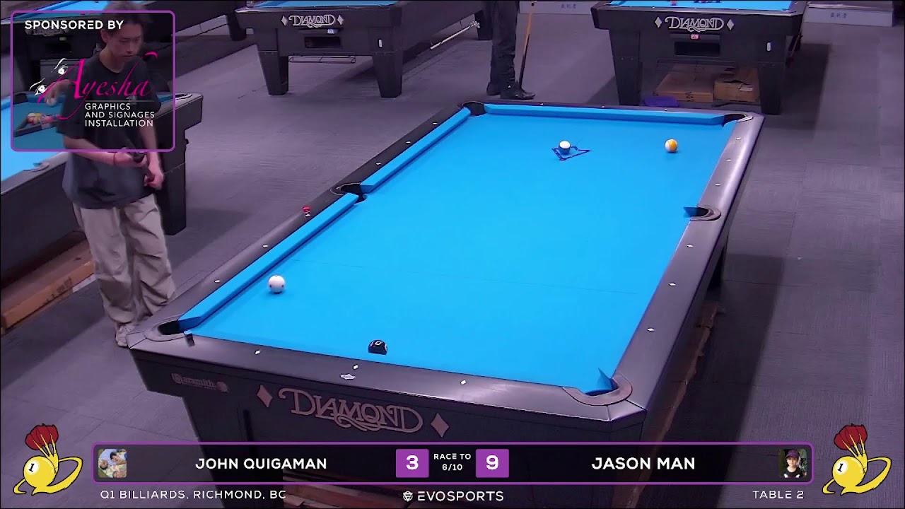 JOHN QUIGAMAN vs JASON MAN - Q1 BILLIARDS - TABLE 2 | EvoSports
