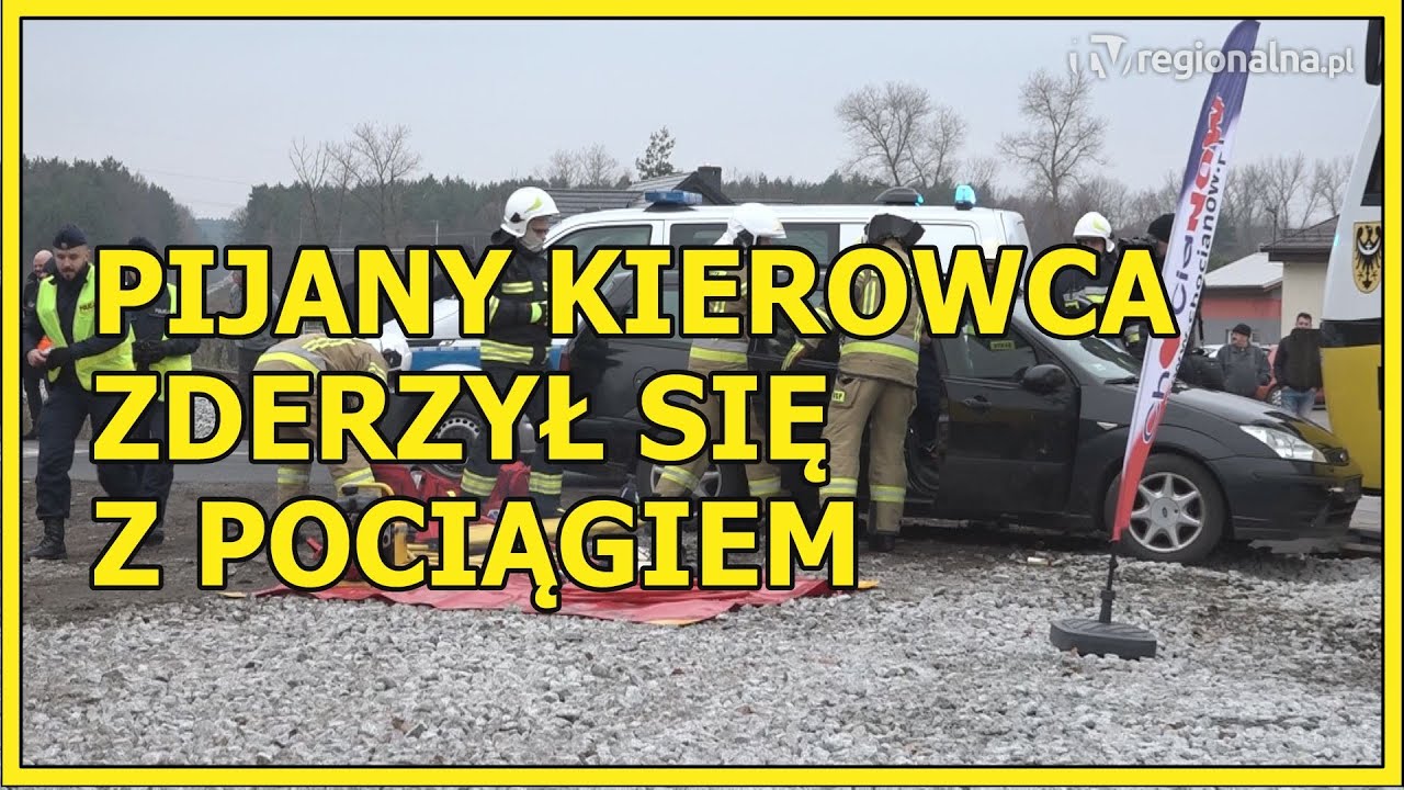 CHOCIANÓW. Pijany kierowca zderzył się z pociągiem