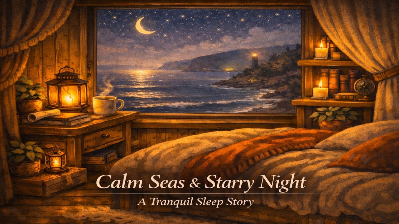 Calm Seas & Starry Night | Long Sleep Story with Ocean Ambience