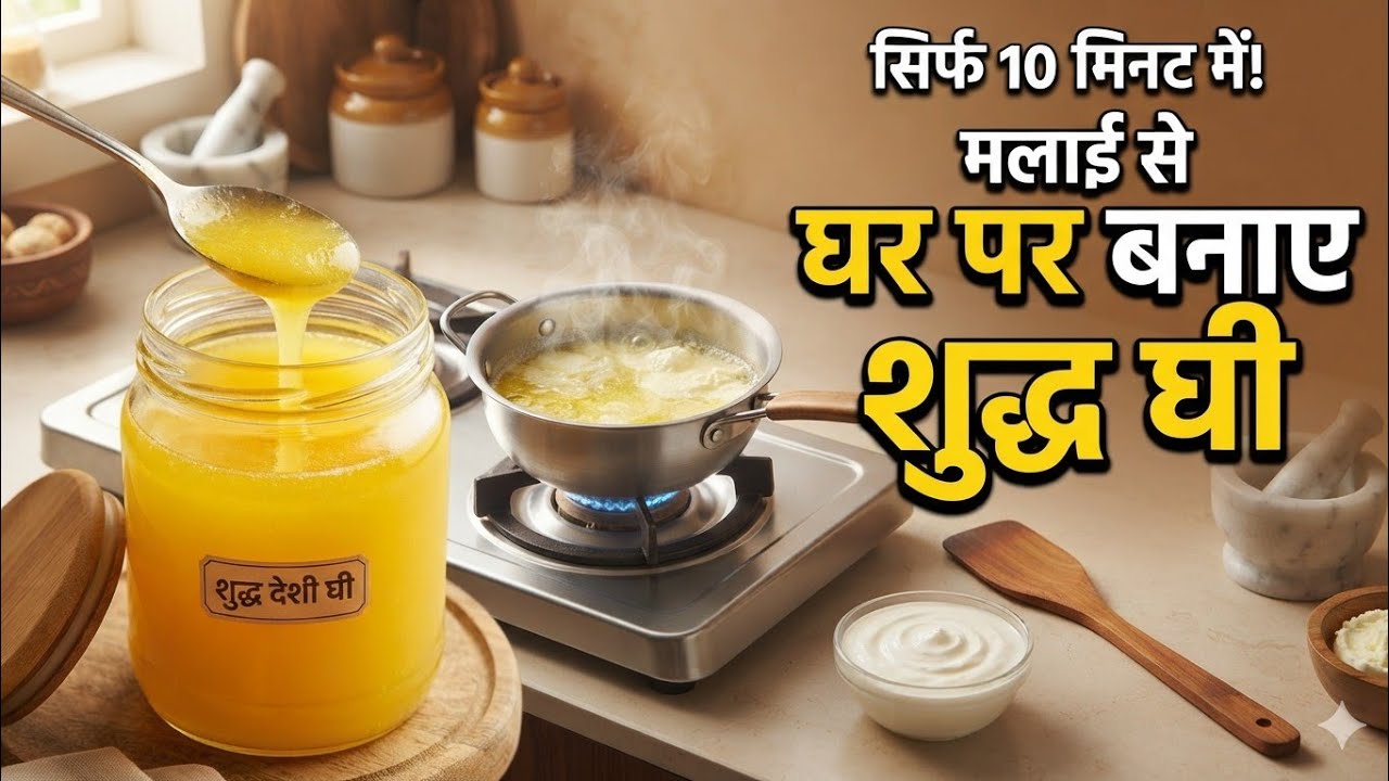 देशी घी मलाई से बनाया बहुत ही परफेक्ट सिर्फ 2 ट्रिक से!Malai se pure Ghee bnaye@myhomekitchen_888