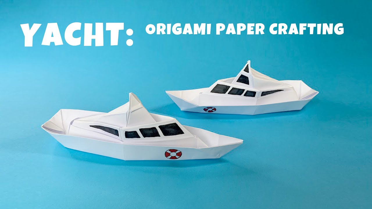 ⛵ Origami Paper Yacht 🌊 Crafting & Coloring Modern Sailing Boat | DIY Tutorial