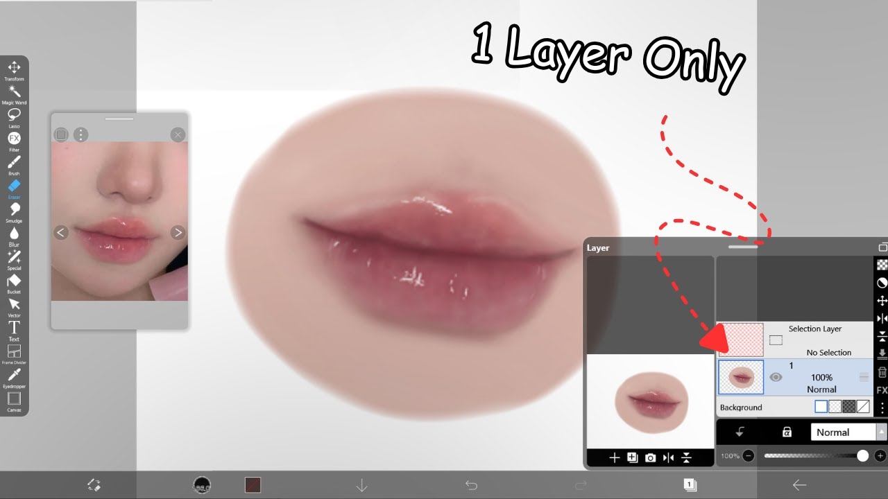 How to Draw Realistic Lips | Ibis Paint X Tutorial (1 Layer Only)
