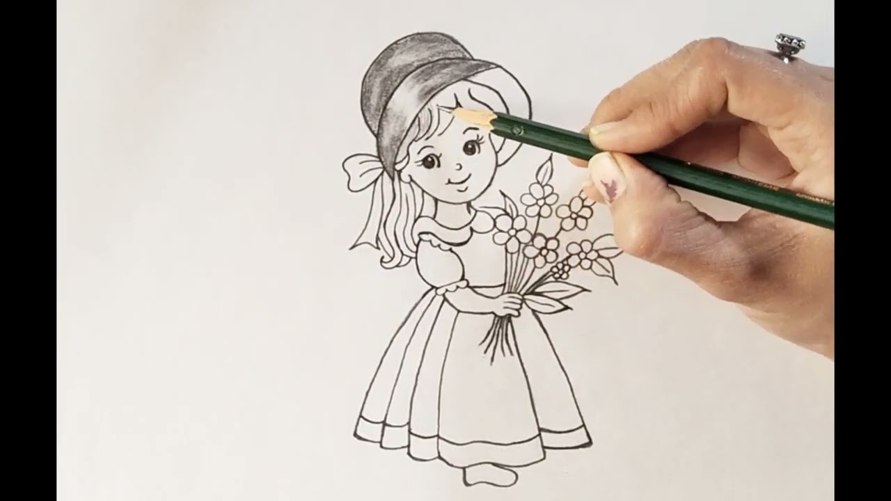 Cute baby girl drawing 😍#viral#trending#art#sketch#draw#pencildrawing 