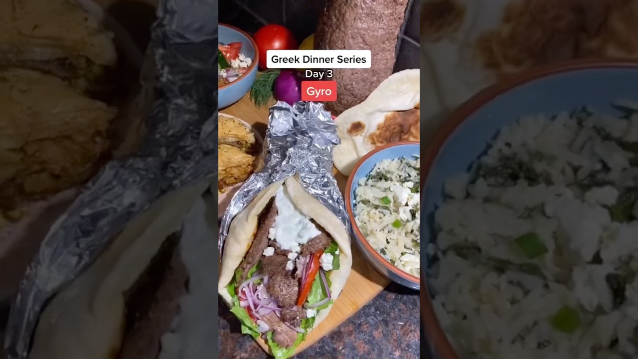 Gyro 🥙 Day 3 Greek Dinner Series #greekrecipe #gyro #easydinner #easydinnerrecipe