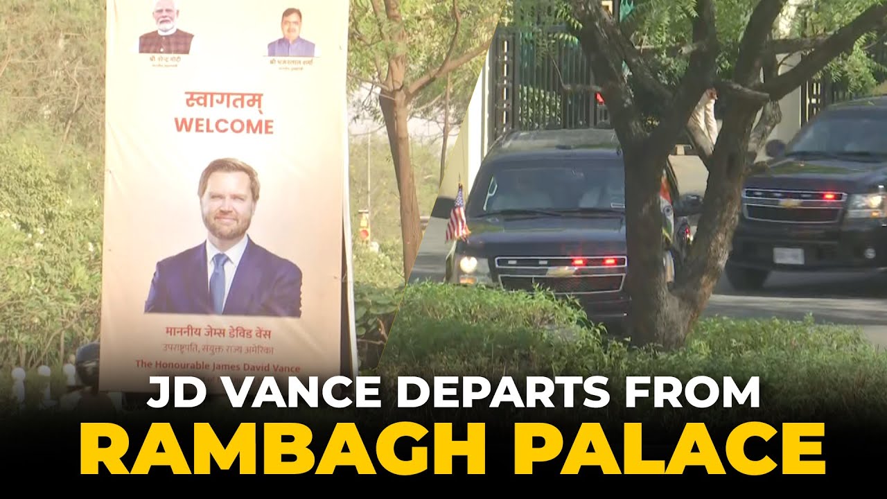 US Vice President JD Vance along with his family depart from Rambagh palace, Jaipur
