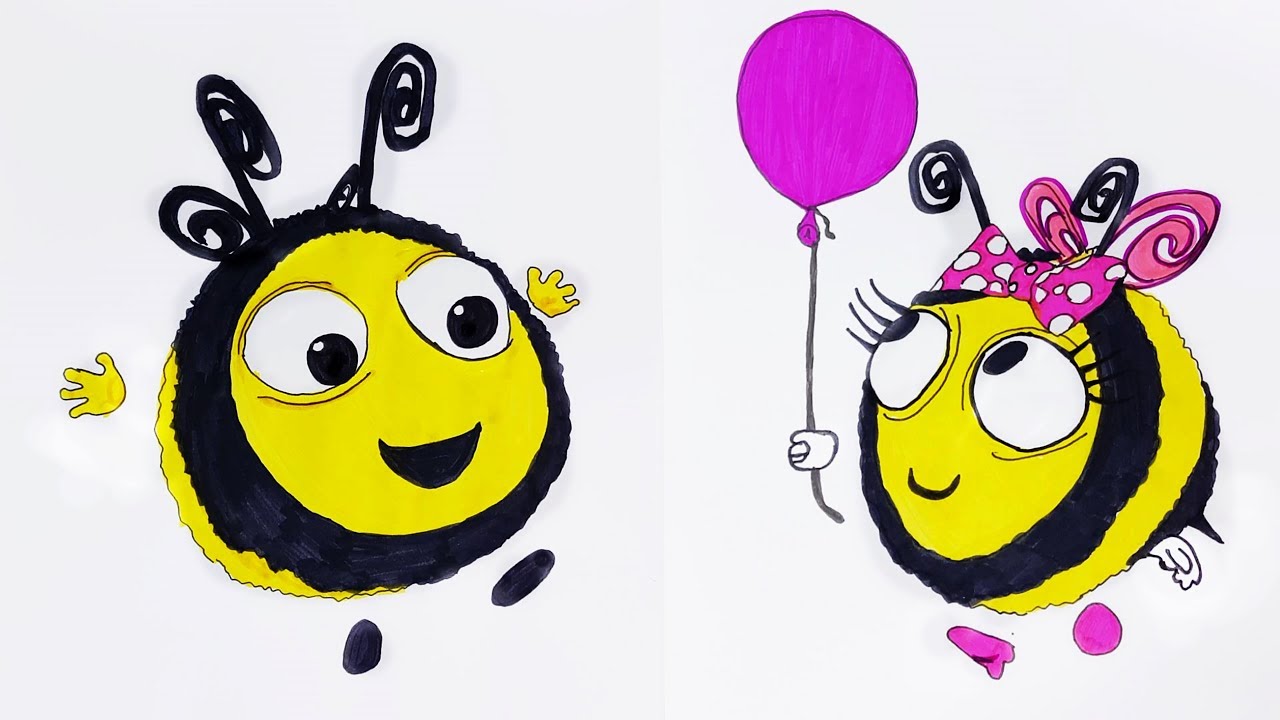 How to Draw The Hive's Buzzbee & Rubee - Kids Art Coloring Tutorial