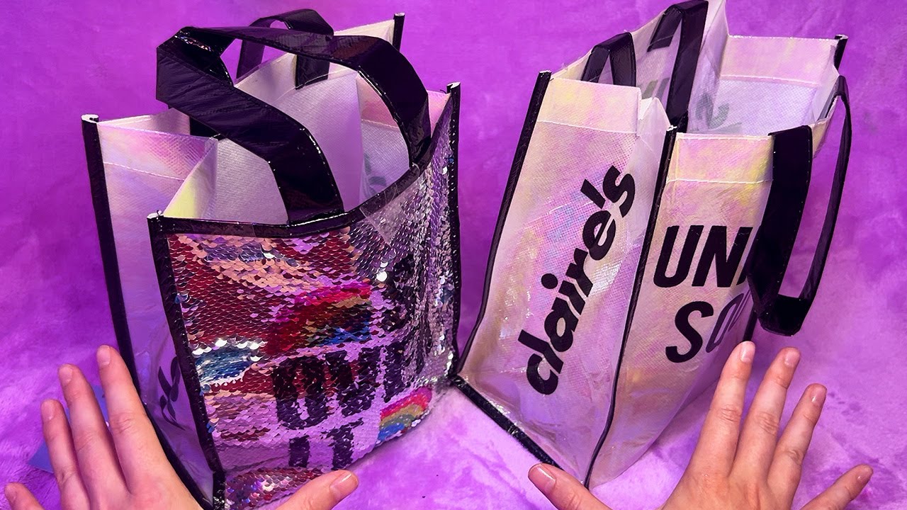 ASMR Claire's Mystery Bags Surprise Opening (Whispered, Tracing)