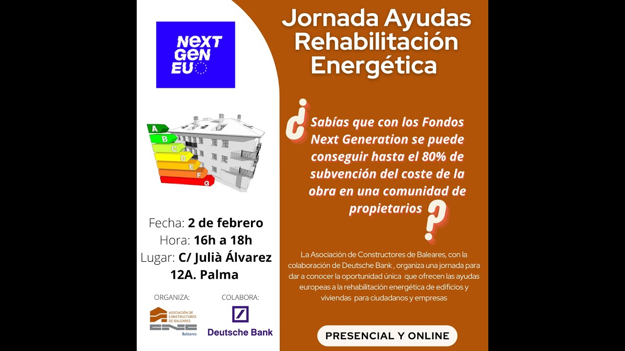 Jornada de Ayudas a la Rehabilitación Energética de edificios y viviendas