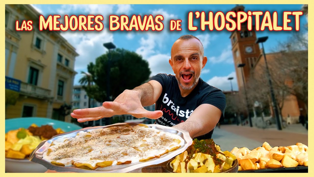 Las MEJORES patatas BRAVAS de L'HOSPITALET 🔥 Pruebo 10 diferentes!! 🥔🌶️ me MOJO y hago RANKING final