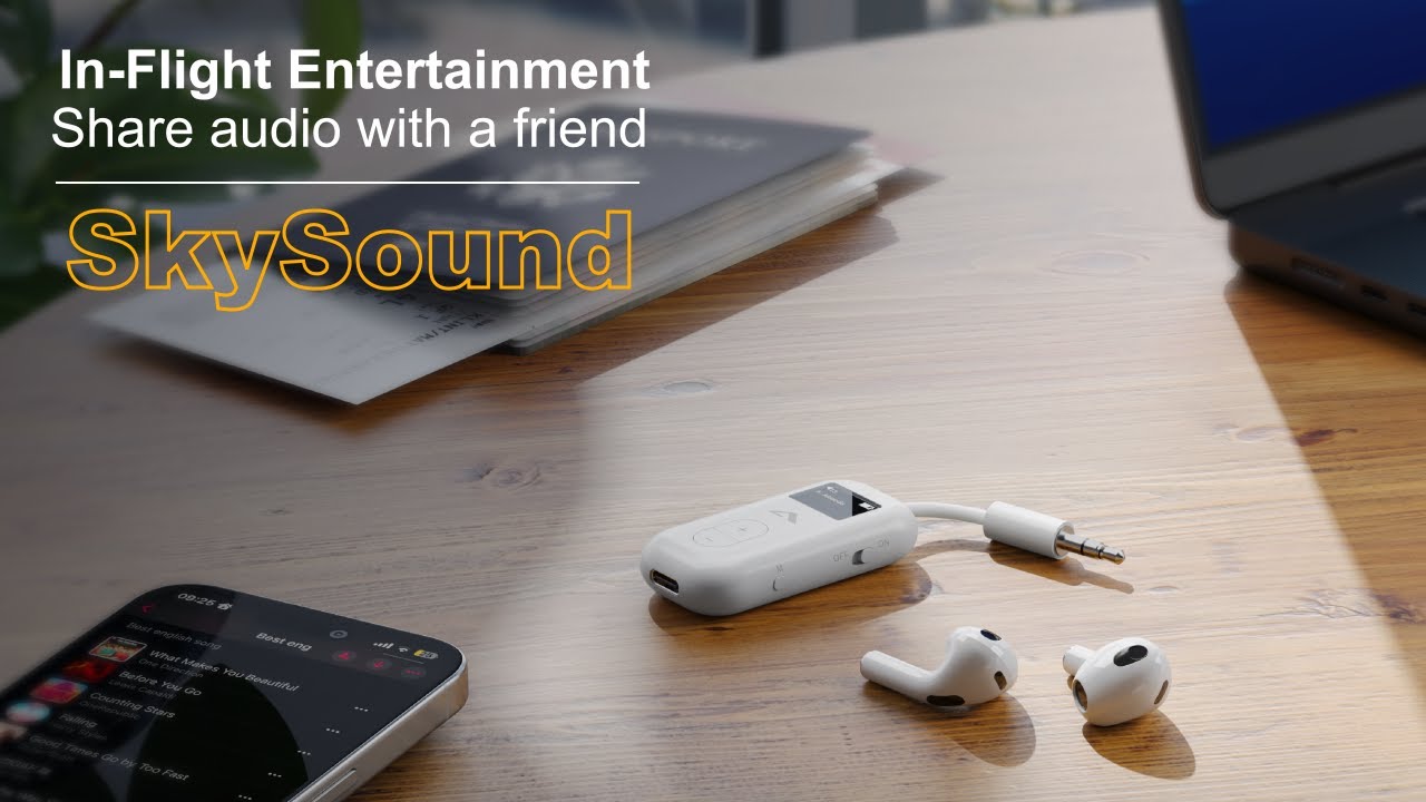 LIFE HACK! How To Share Audio With A Friend On An Aeroplane | SkySound Bluetooth Audio Transmitter