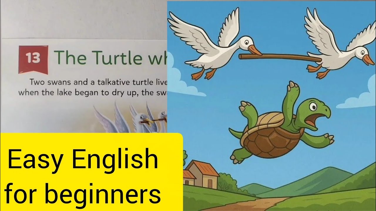 The Talkative Turtle 🐢 | Easy English Moral Story for Beginners | Hindi Translation