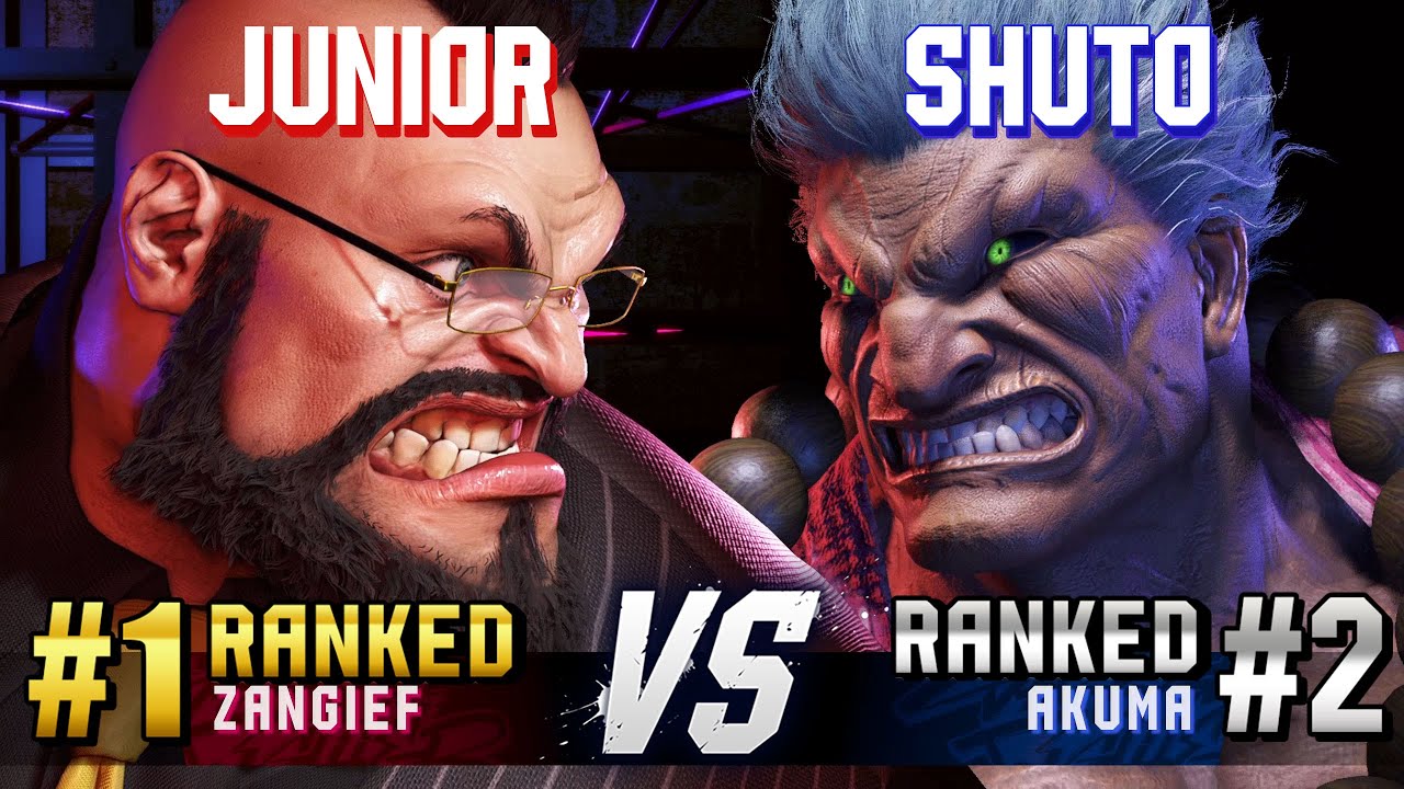 SF6 ▰ JUNIOR (#1 Ranked Zangief) vs SHUTO (#2 Ranked Akuma) ▰ High Level Gameplay