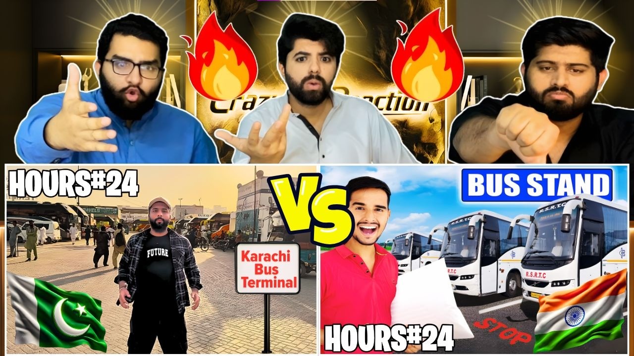 Pakistani Bus Stand Vs Indian Bus Stand | 24 Hour Challenge Reaction | सच या मज़ाक 😳