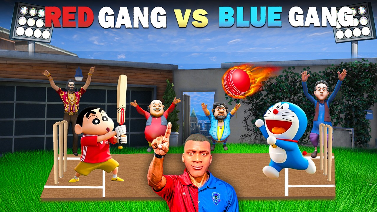GTA V :🏏Shinchan vs Doraemon Cricket Match with Franklin 🔥 in gta5 తెలుగులో