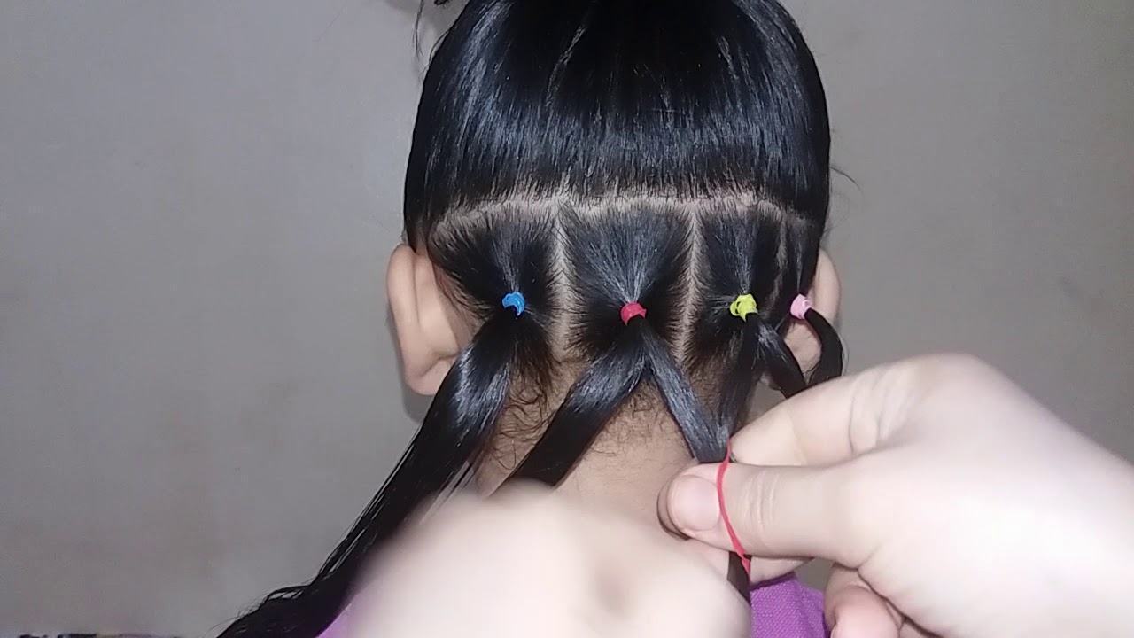 تسريحه جميلة وسهله للشعر الهايش للاطفال💁