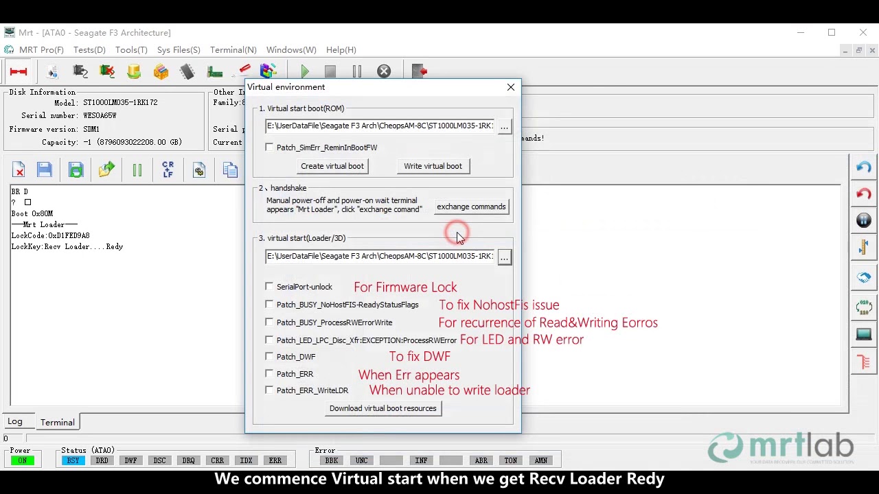 Seagate HDD Use Virtual Start, Get Real Data with MRT data recovery tools