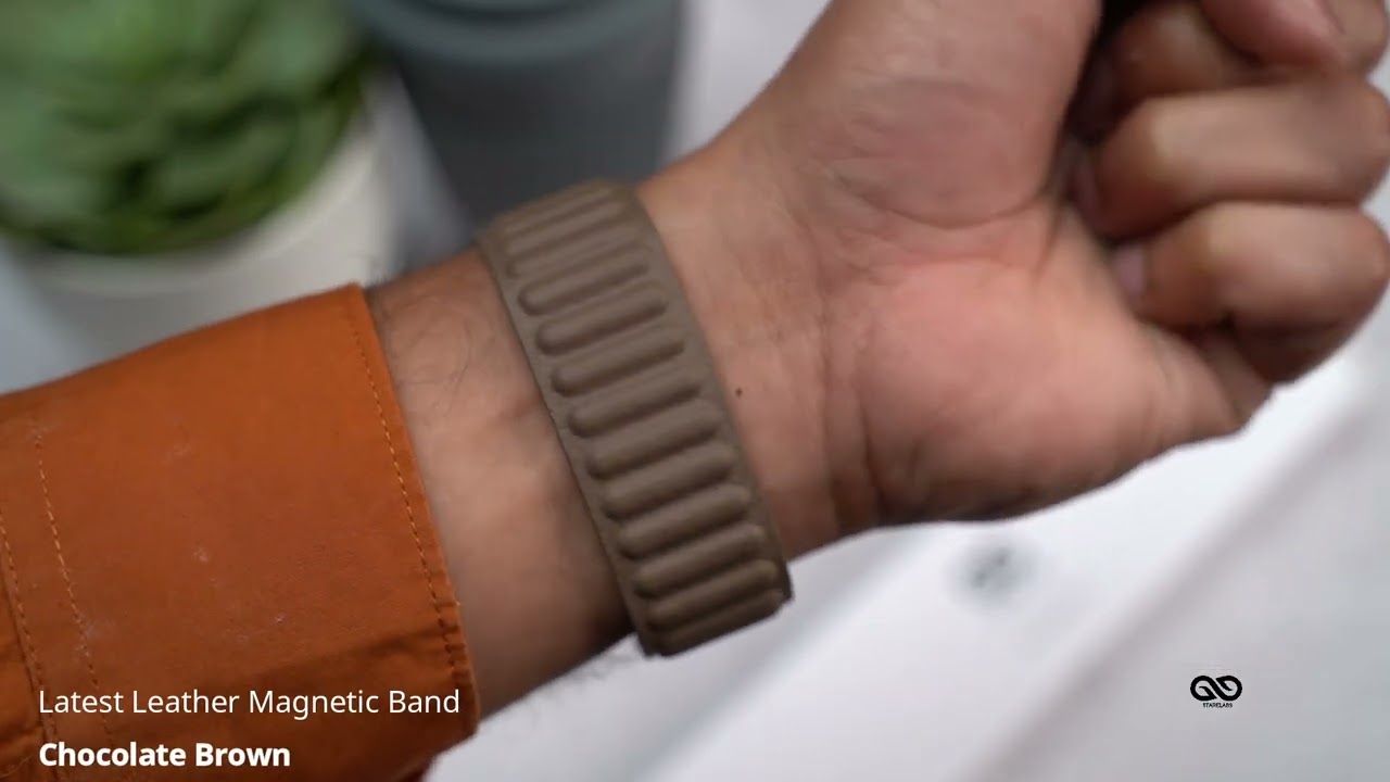 Chocolate Brown Latest Leather Magnetic Band For iWatch 49mm For Series Ultra