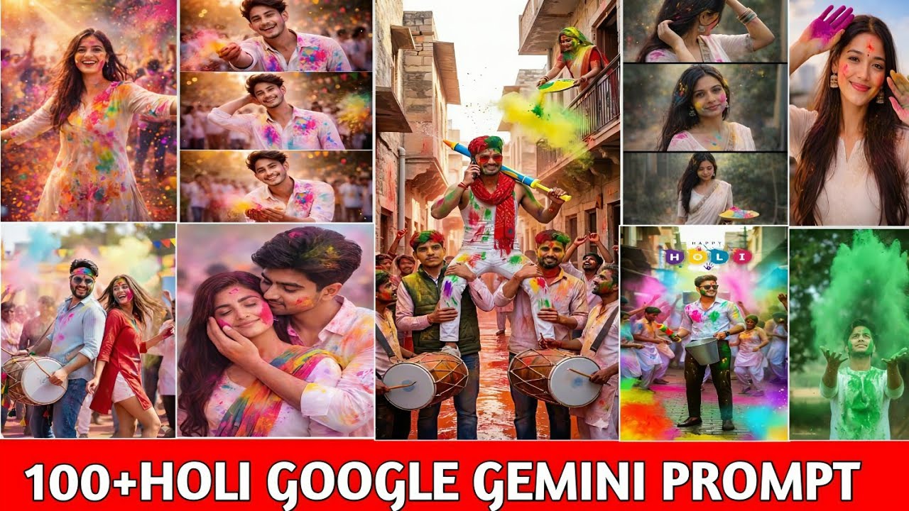 holi photo editing kaise kare.ai se holi ka photo kaise banaye.google gemini holi prompt.holi photo 