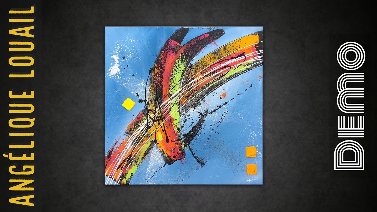 Démonstration peinture abstraite par Angélique Louail