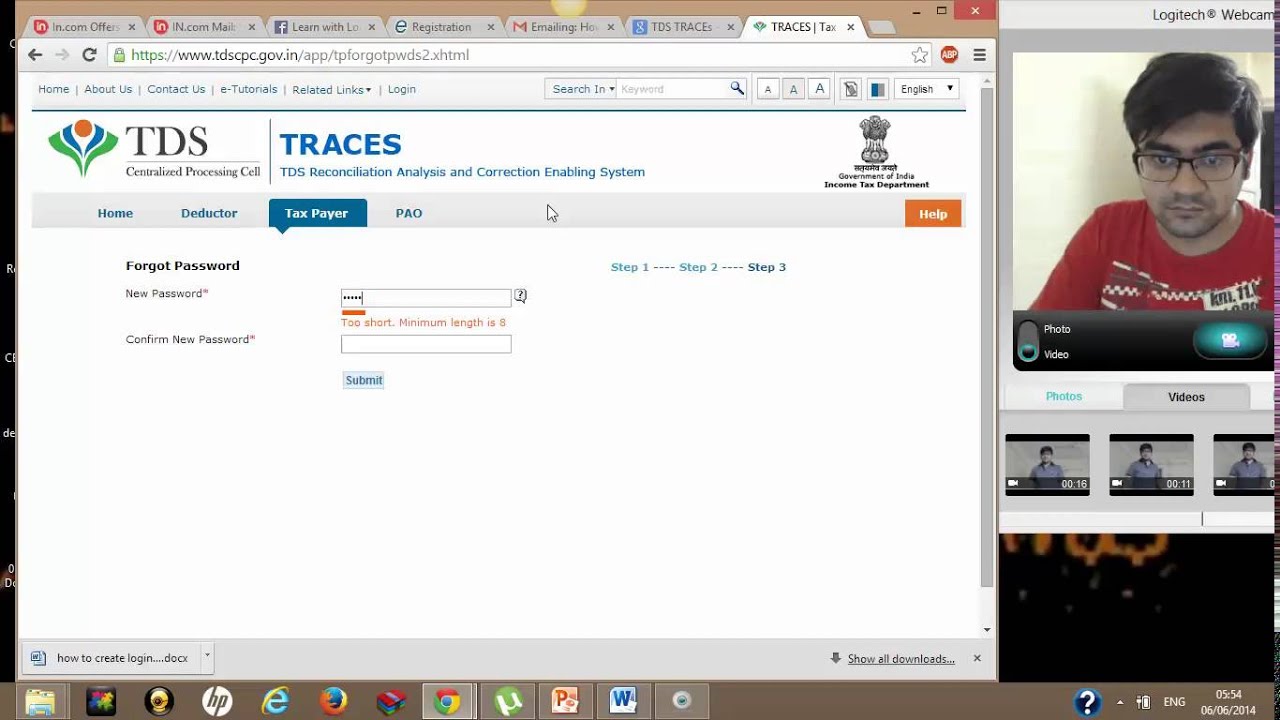 2(Learn TDS & TCS Filing)How to reset password for TRACES Login