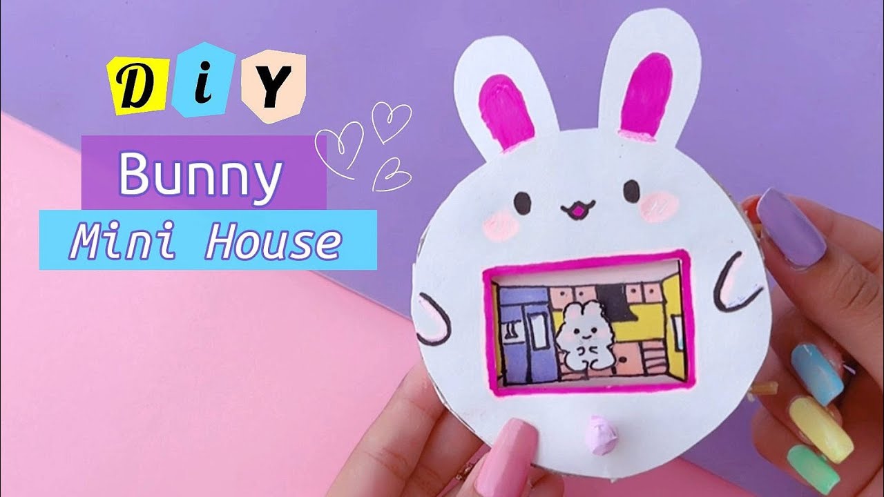 DIY cute bunny mini house / handmade bunny house / how to make paper bunny house