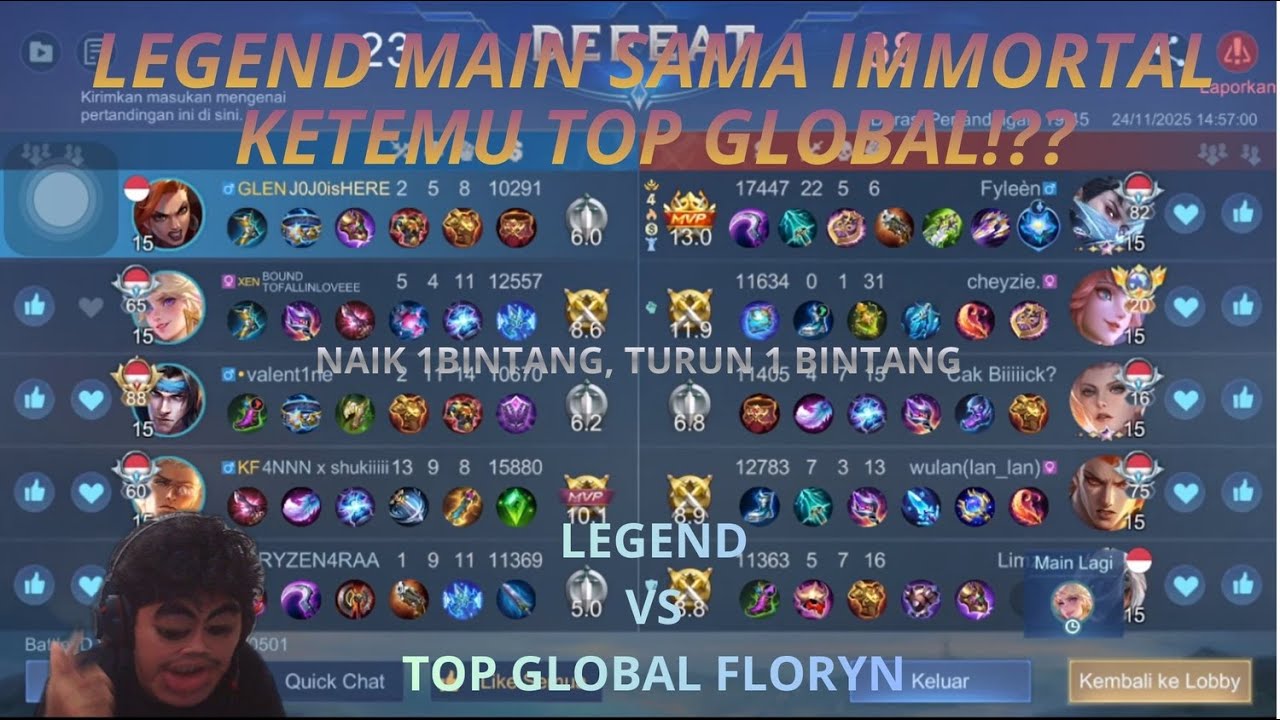 LEGEND MABAR IMMORTAL!? KETEMU TOP GLOBAL FLORYN!? | MOBILE LEGEND