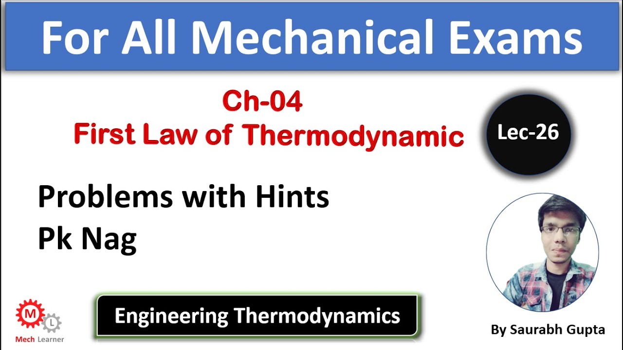 Problems with Hint PK Nag Chapter -4 (Page no. 93) || Engineering Thermodynamics-26 || For GATE/IES