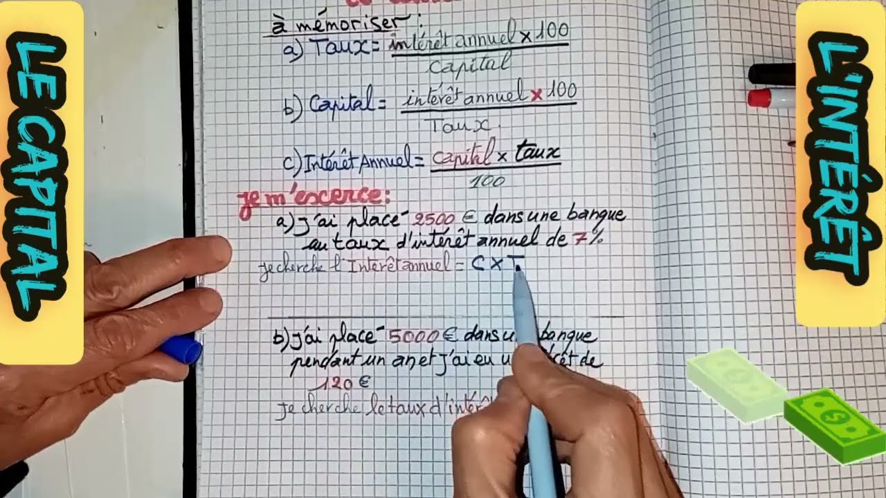 la proportionnalité :comment calculer le capital et le taux d'intérêt? :[primaire, collège ]