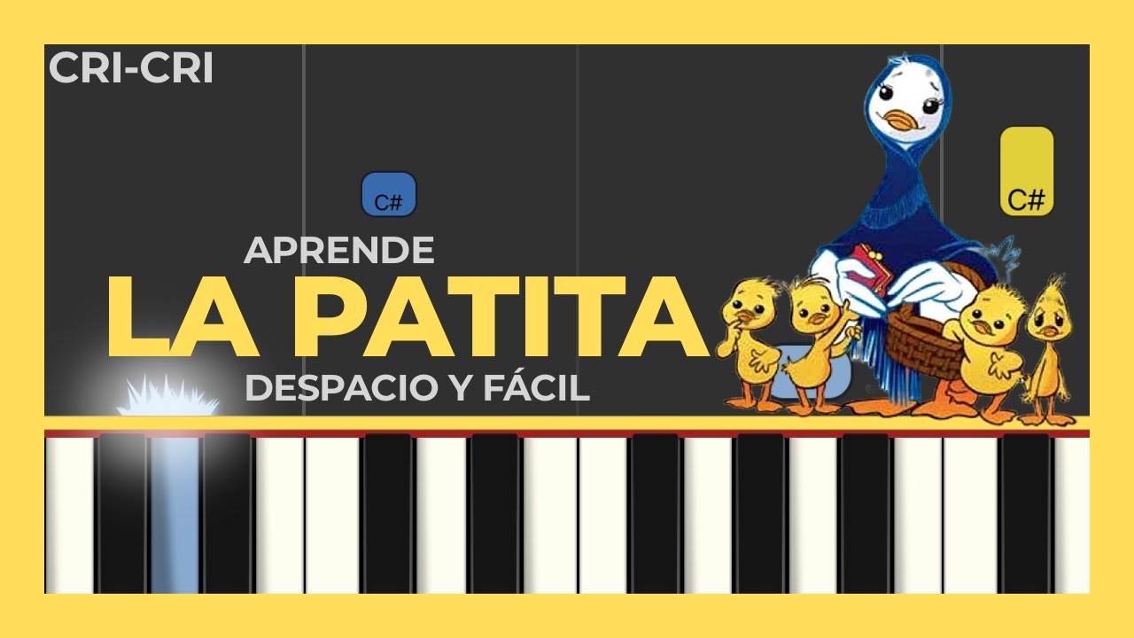 LA PATITA - Tutorial de piano FÁCIL y LENTO para principiantes en Do mayor