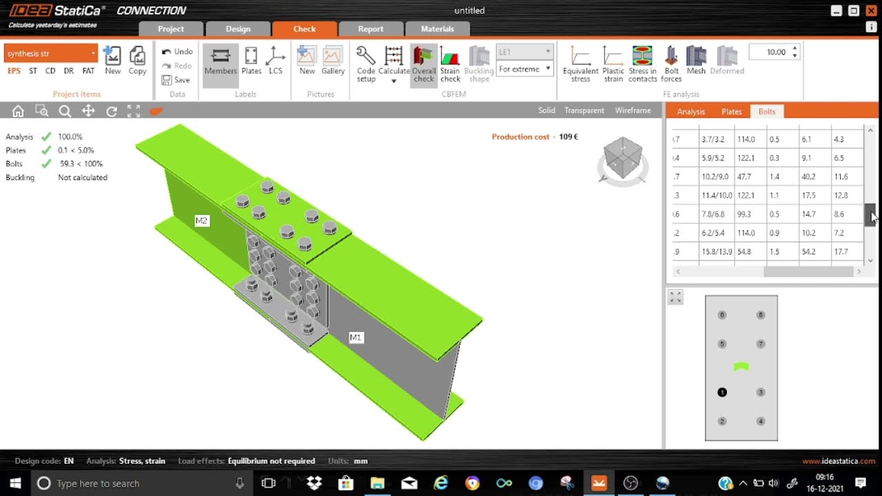 IDEA StatiCa: tutorial-4: Beam - beam bolted splice connection