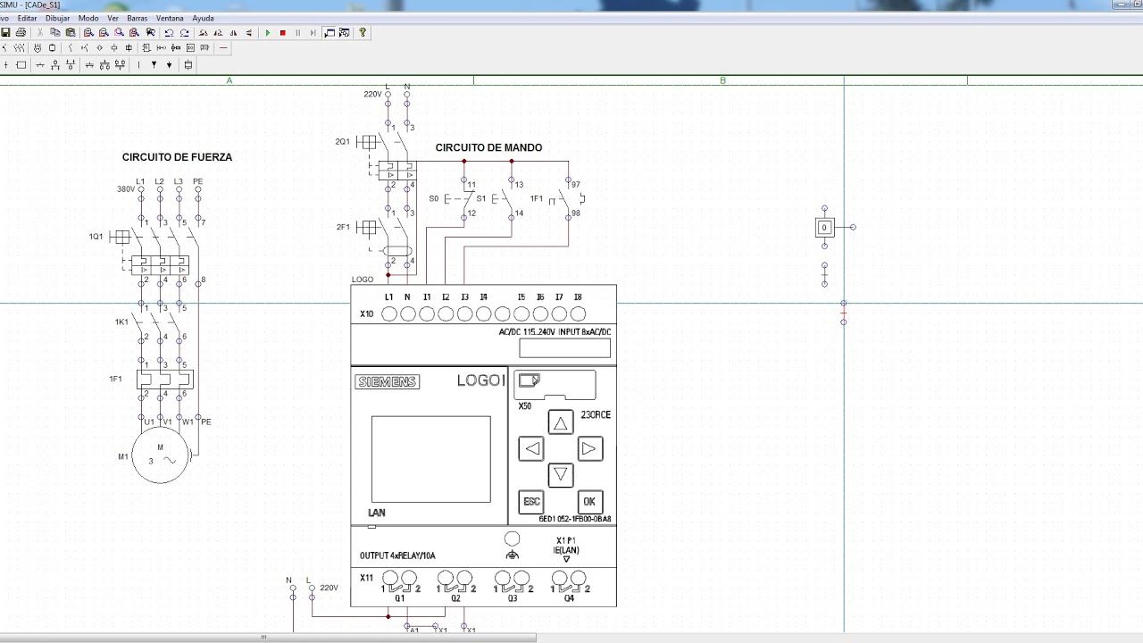 SIMULACIÓN 7.1 GRAFCET Arranque directo de un motor trifásico LOGO SIEMENS