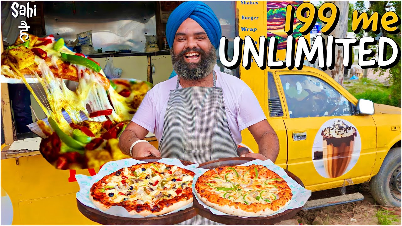 UNLIMITED in Rs 199 | Sardarji ka OVERLOADED Pizza | Street Food India