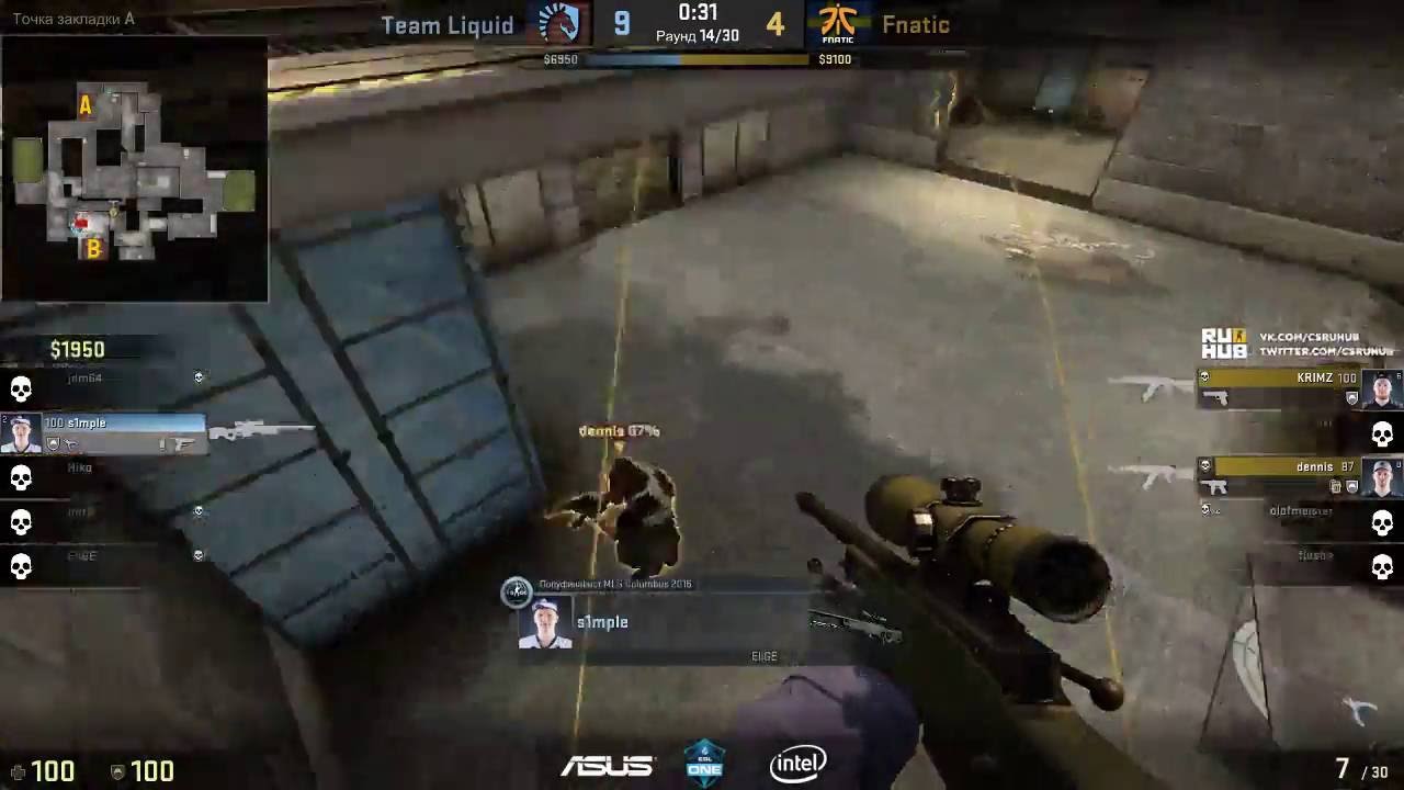 CS:GO - Simple Team Liquid vs Fnatic @ ESL One Cologne 2016