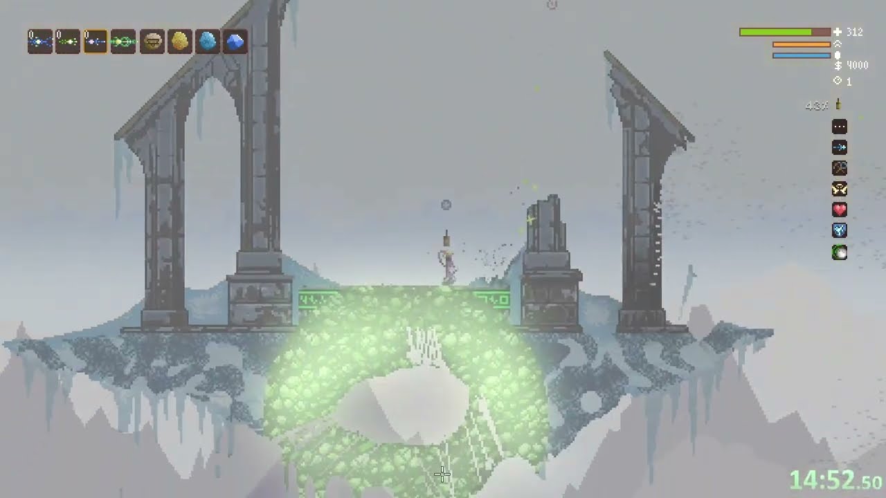 Noita Seeded Sun Quest Speedrun (15:32.21)