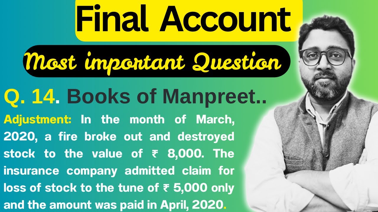 Final Accounts Important Question |  books of Manpreet