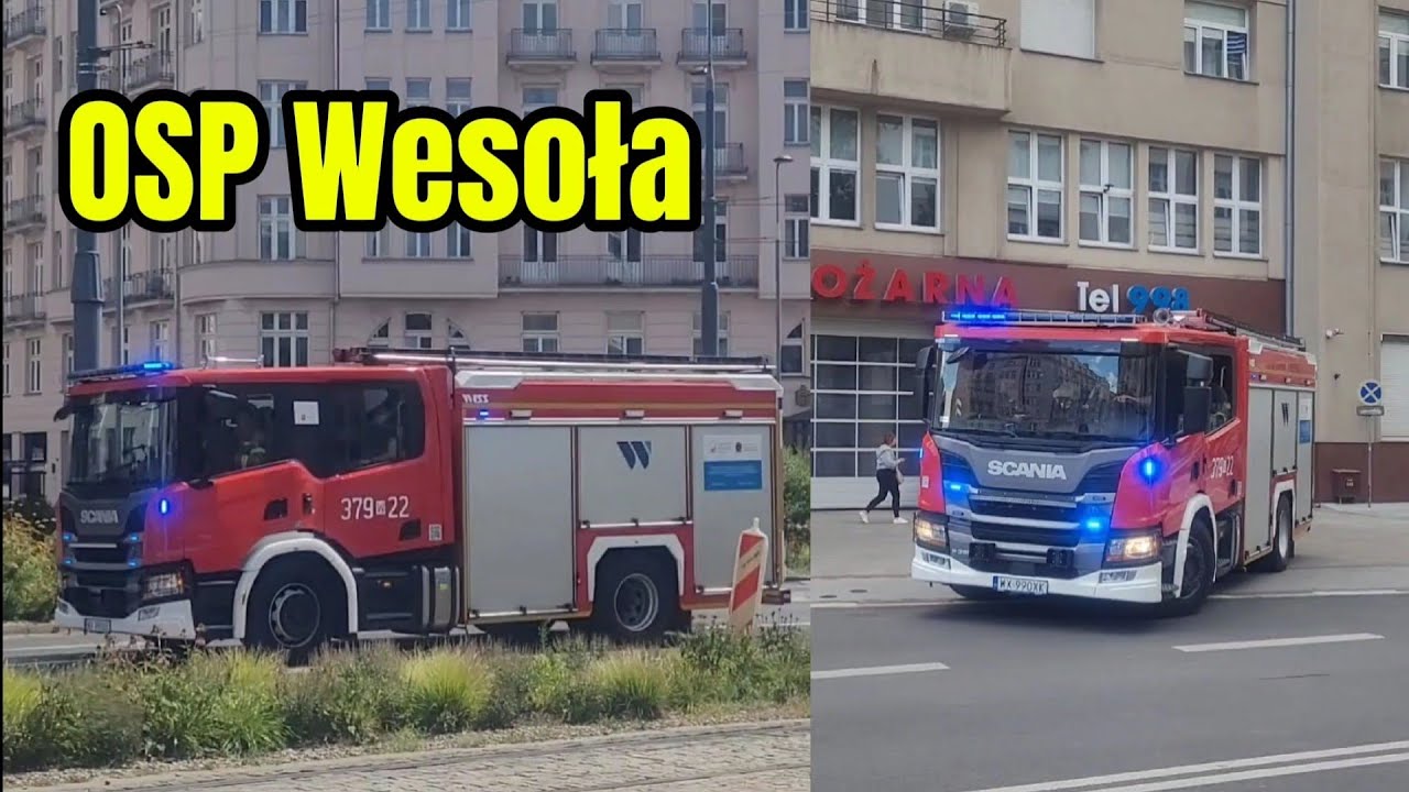 [Alarmowo][Mega Trąby] Dojazd na JRG 3 Warszawa i wyjazd 379[W]22 GBA-RT do zdarzenia. OSP Wesoła.